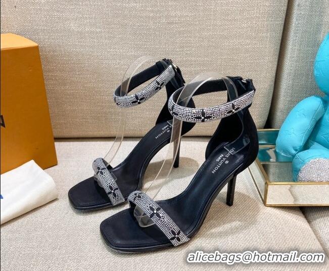 Best Design Louis Vuitton Appeal Crystal Sandals 9cm 082007 Black