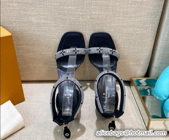 Best Design Louis Vuitton Appeal Crystal Sandals 9cm 082007 Black