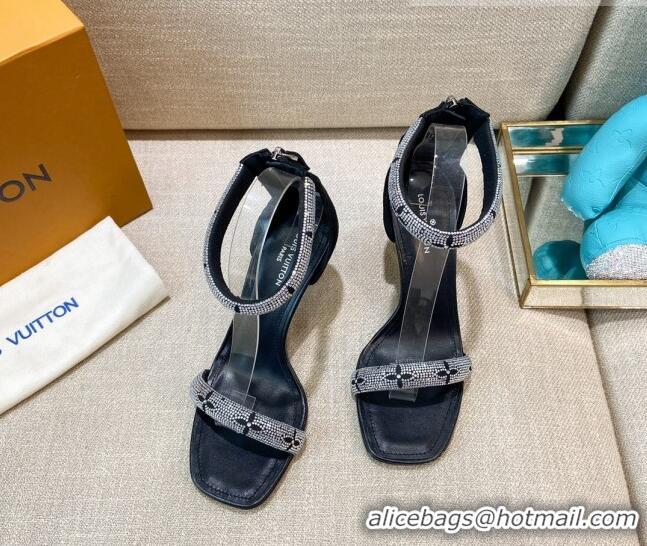 Best Design Louis Vuitton Appeal Crystal Sandals 9cm 082007 Black