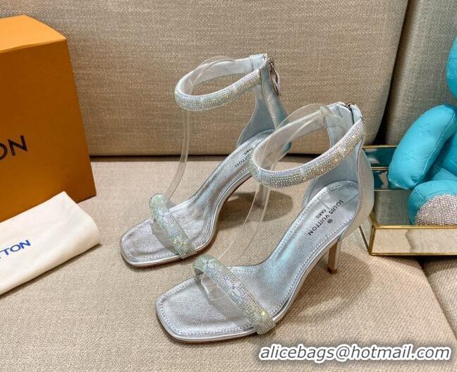 Top Quality Louis Vuitton Appeal Crystal Sandals 9cm 082008 Silver