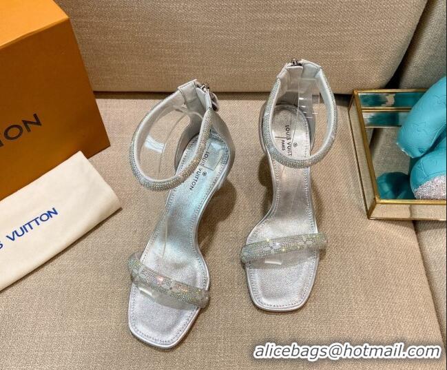 Top Quality Louis Vuitton Appeal Crystal Sandals 9cm 082008 Silver