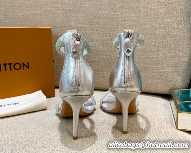 Top Quality Louis Vuitton Appeal Crystal Sandals 9cm 082008 Silver