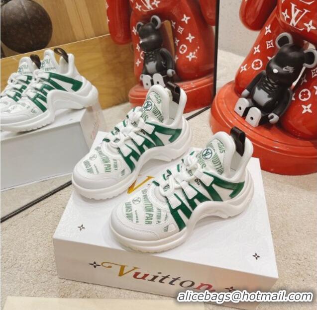 Grade Design Louis Vuitton LV Archlight Signature Print Sneakers 082027 White/Green 2021