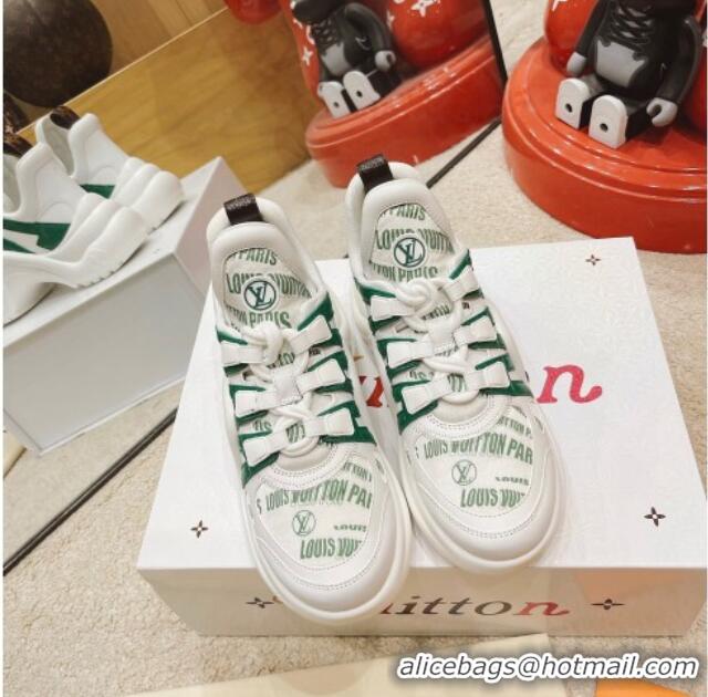 Grade Design Louis Vuitton LV Archlight Signature Print Sneakers 082027 White/Green 2021