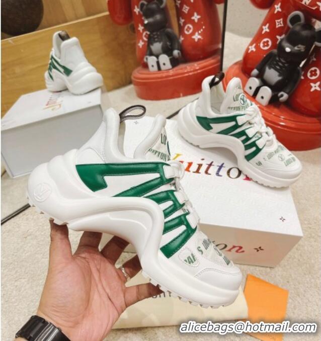 Grade Design Louis Vuitton LV Archlight Signature Print Sneakers 082027 White/Green 2021