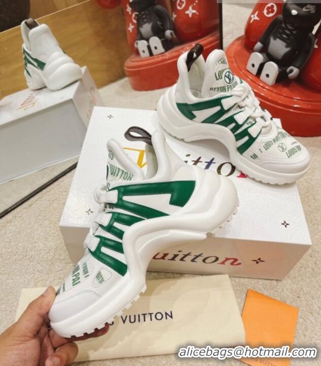 Grade Design Louis Vuitton LV Archlight Signature Print Sneakers 082027 White/Green 2021