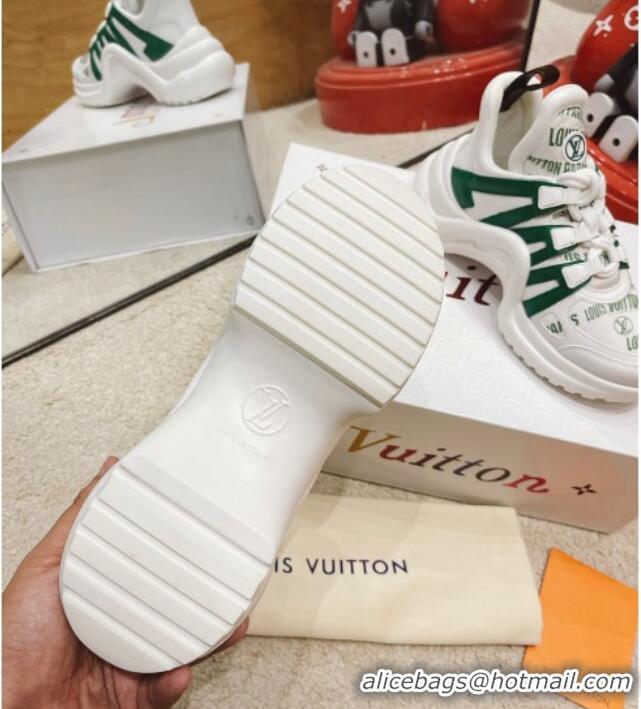 Grade Design Louis Vuitton LV Archlight Signature Print Sneakers 082027 White/Green 2021