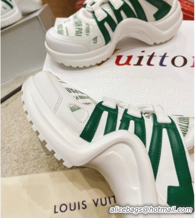 Grade Design Louis Vuitton LV Archlight Signature Print Sneakers 082027 White/Green 2021