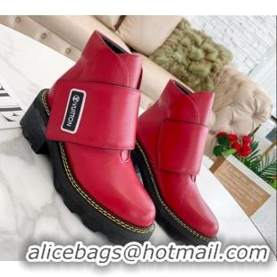 Top Quality Louis Vuitton LV Beaubourg Padded Strap Ankle Boots 082041 Red 2021