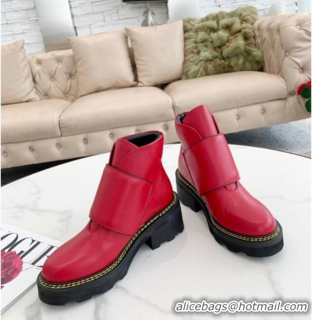 Top Quality Louis Vuitton LV Beaubourg Padded Strap Ankle Boots 082041 Red 2021