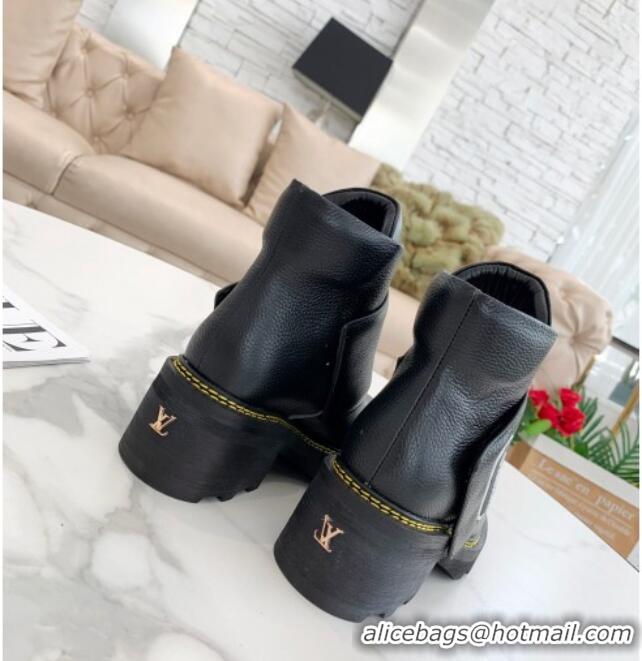 Super Quality Louis Vuitton LV Beaubourg Padded Strap Ankle Boots 082041 Black 2021