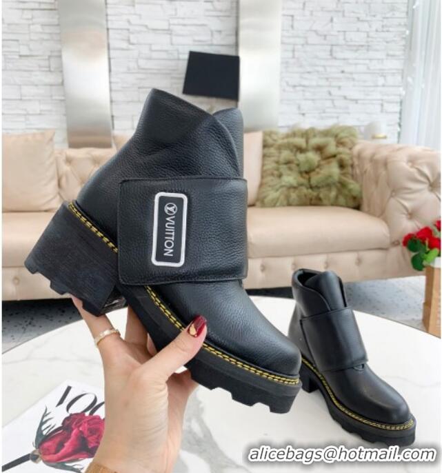 Super Quality Louis Vuitton LV Beaubourg Padded Strap Ankle Boots 082041 Black 2021