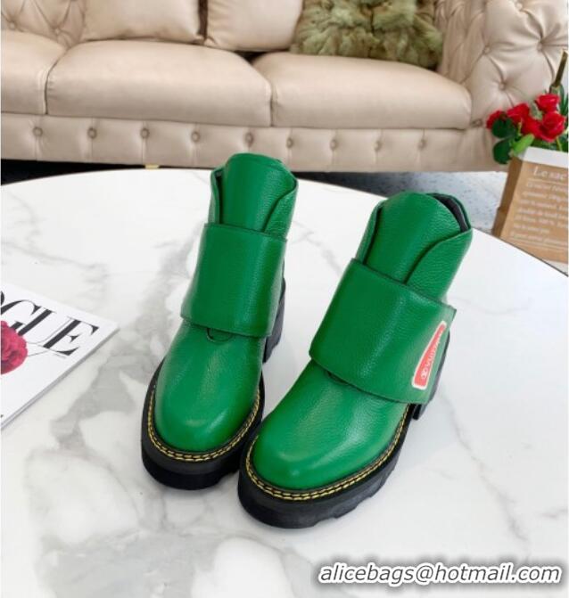 Best Luxury Louis Vuitton LV Beaubourg Padded Strap Ankle Boots 082041 Green 2021