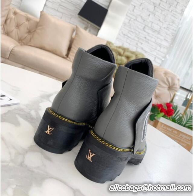 Top Quality Louis Vuitton LV Beaubourg Padded Strap Ankle Boots 082041 Grey 2021