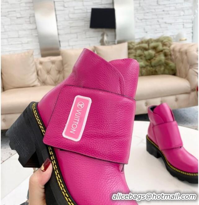 Best Luxury Louis Vuitton LV Beaubourg Padded Strap Ankle Boots 082041 Pink 2021