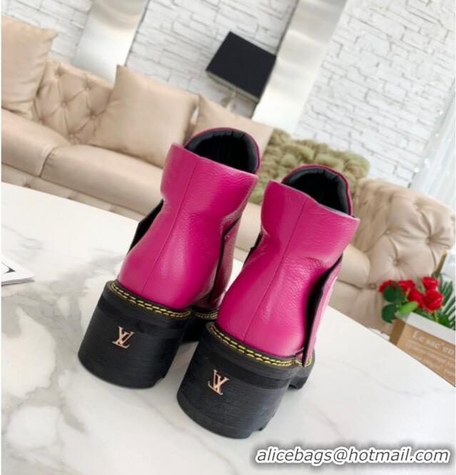 Best Luxury Louis Vuitton LV Beaubourg Padded Strap Ankle Boots 082041 Pink 2021