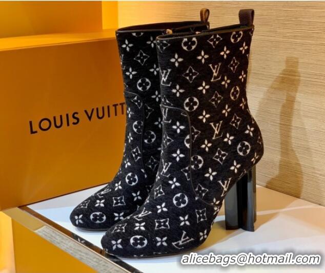 Low Cost Louis Vuitton Silhouette Monogram Velvet Ankle Boots 092755 Black 2021