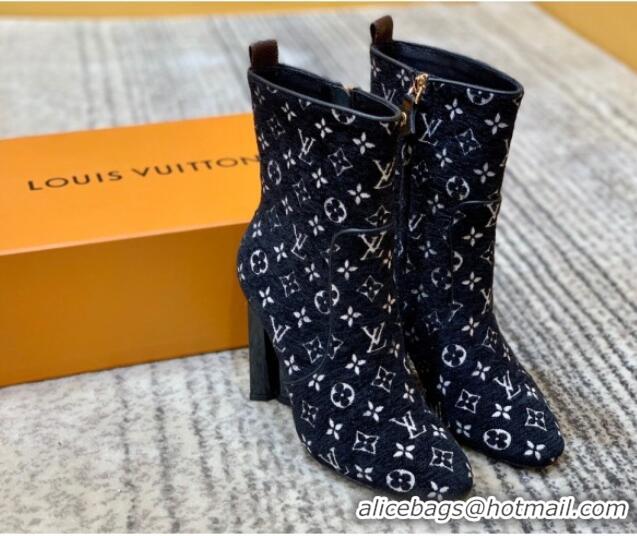 Low Cost Louis Vuitton Silhouette Monogram Velvet Ankle Boots 092755 Black 2021