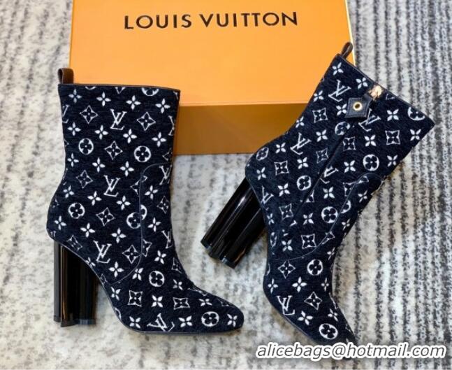 Low Cost Louis Vuitton Silhouette Monogram Velvet Ankle Boots 092755 Black 2021