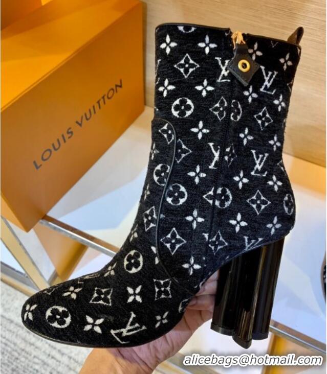 Low Cost Louis Vuitton Silhouette Monogram Velvet Ankle Boots 092755 Black 2021