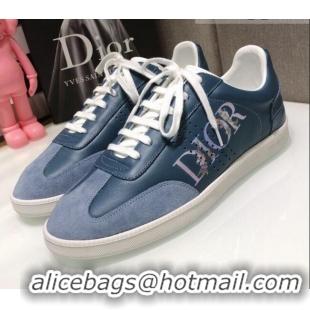 Fashion Dior Homme B01 Calfskin Suede Sneakers 070842 Blue