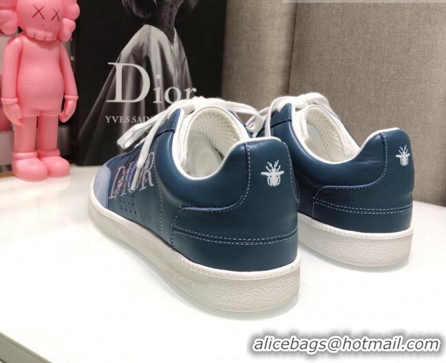 Fashion Dior Homme B01 Calfskin Suede Sneakers 070842 Blue