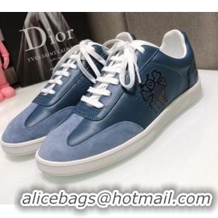 Low Price Dior Homme B01 Calfskin Suede Sneakers 070843 Blue