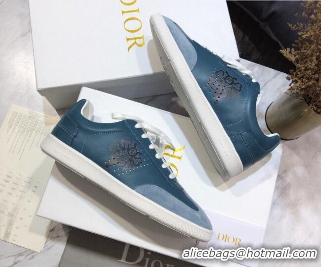 Low Price Dior Homme B01 Calfskin Suede Sneakers 070843 Blue