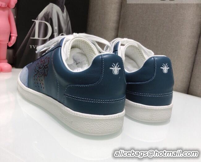 Low Price Dior Homme B01 Calfskin Suede Sneakers 070843 Blue