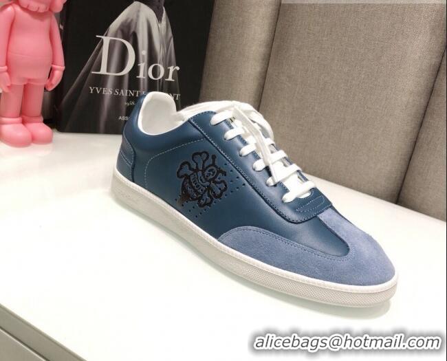 Low Price Dior Homme B01 Calfskin Suede Sneakers 070843 Blue