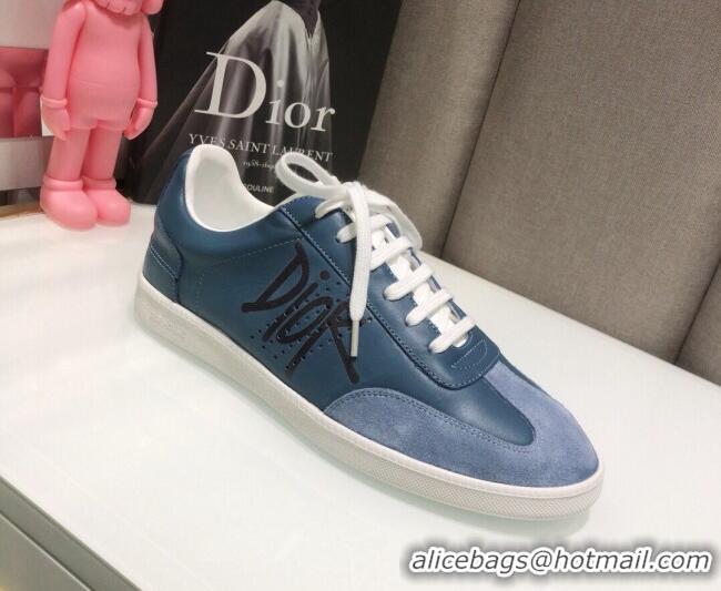 Best Quality Dior Homme B01 Calfskin Suede Sneakers 070844 Blue