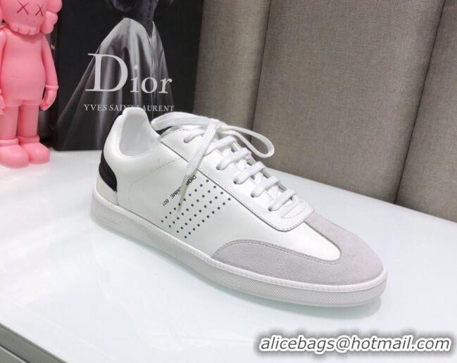 Luxury Product Dior Homme B01 Calfskin Suede Sneakers 070849 White