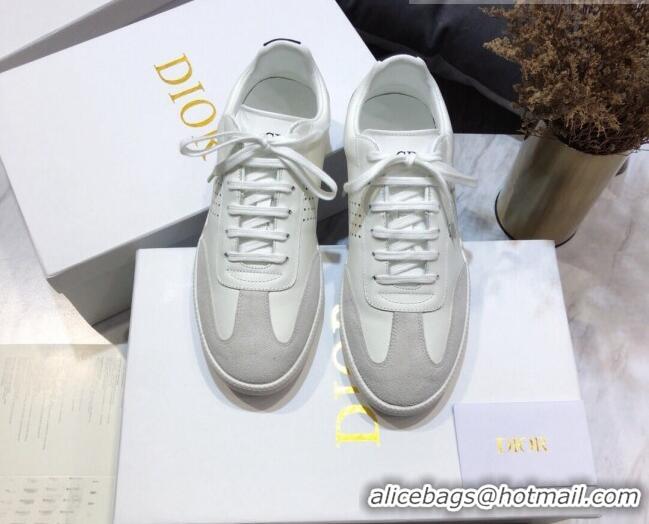 Luxury Product Dior Homme B01 Calfskin Suede Sneakers 070849 White