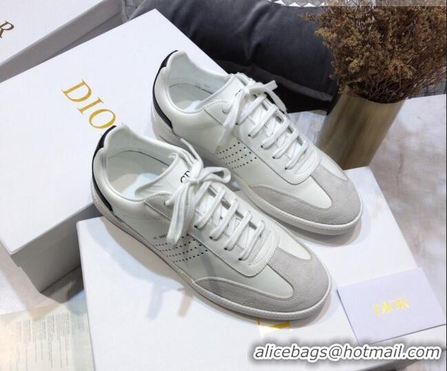 Luxury Product Dior Homme B01 Calfskin Suede Sneakers 070849 White