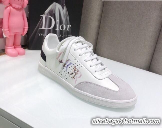 Unique Style Dior Homme B01 Calfskin Suede Sneakers 070853 White