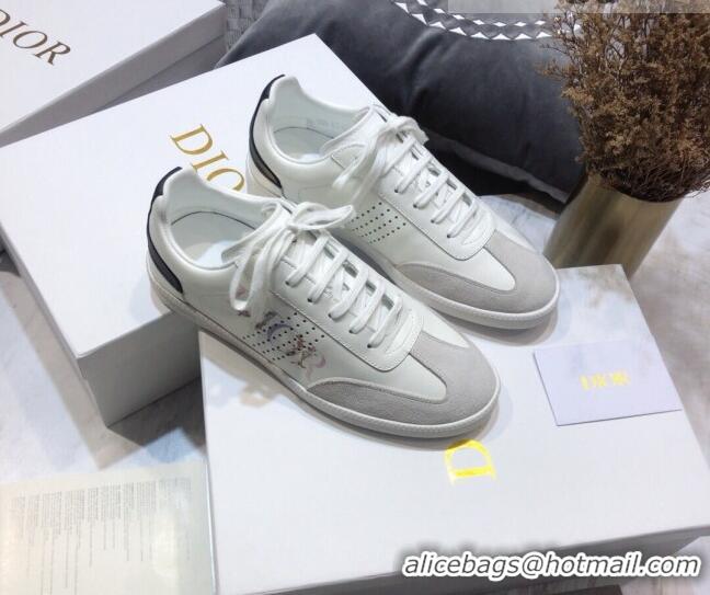 Unique Style Dior Homme B01 Calfskin Suede Sneakers 070853 White