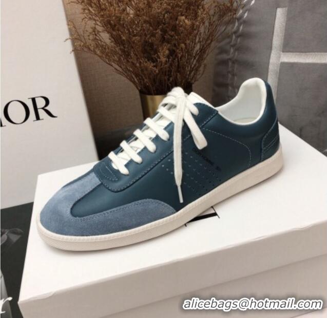 Top Quality Dior Homme B01 Calfskin Suede Sneakers 070854 Blue