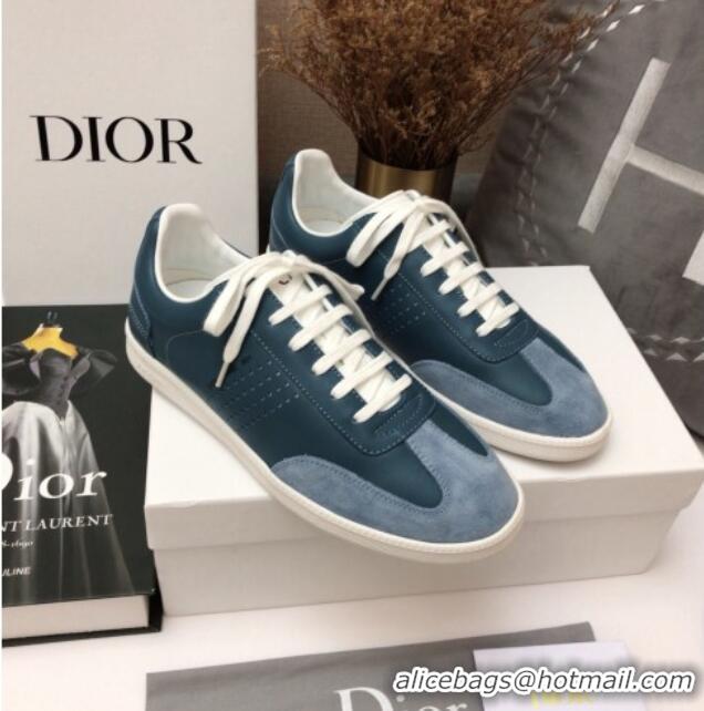 Top Quality Dior Homme B01 Calfskin Suede Sneakers 070854 Blue