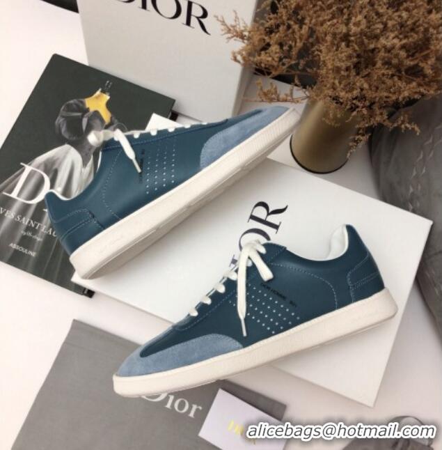 Top Quality Dior Homme B01 Calfskin Suede Sneakers 070854 Blue