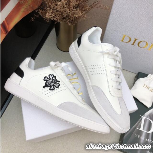 Most Popular Dior Homme B01 Calfskin Suede Sneakers 070857 White