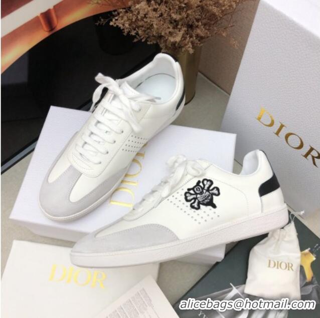 Most Popular Dior Homme B01 Calfskin Suede Sneakers 070857 White