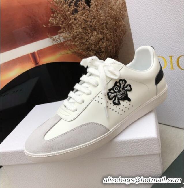 Most Popular Dior Homme B01 Calfskin Suede Sneakers 070857 White