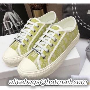 Best Grade Dior Walk'n'Dior Sneakers in Lime Green Oblique Embroidered Cotton 070860