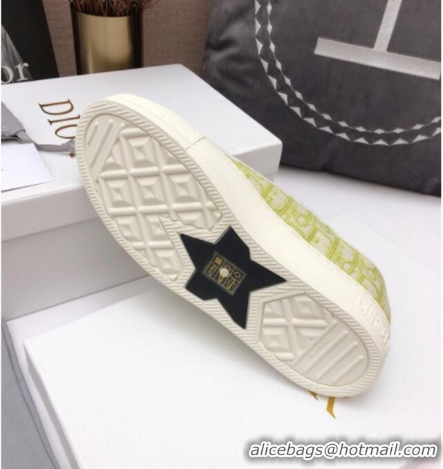 Best Grade Dior Walk'n'Dior Sneakers in Lime Green Oblique Embroidered Cotton 070860