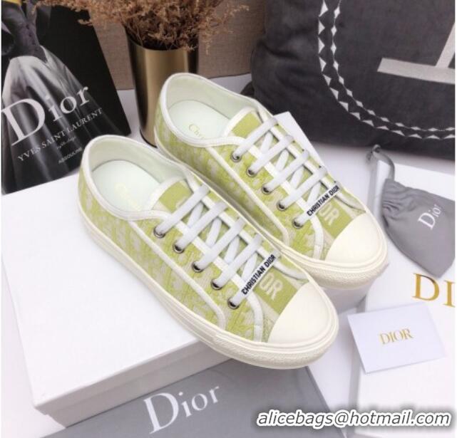 Best Grade Dior Walk'n'Dior Sneakers in Lime Green Oblique Embroidered Cotton 070860