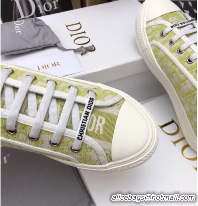 Best Grade Dior Walk'n'Dior Sneakers in Lime Green Oblique Embroidered Cotton 070860