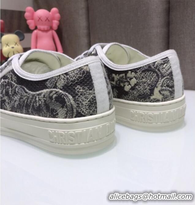 Popular Style Dior Walk'n'Dior Sneakers in Grey Toile de Jouy Reverse Embroidered Cotton 070863