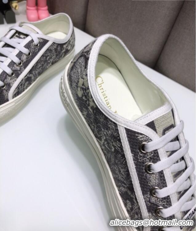 Popular Style Dior Walk'n'Dior Sneakers in Grey Toile de Jouy Reverse Embroidered Cotton 070863