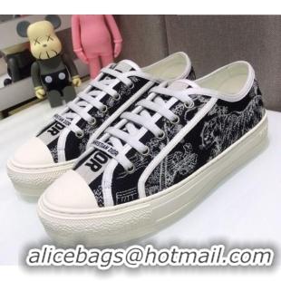 Top Grade Dior Walk'n'Dior Sneakers in Deep Blue Toile de Jouy Reverse Embroidered Cotton 070864