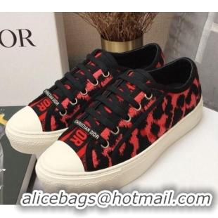 Good Looking Dior Walk'n'Dior Sneakers in Red Multicolor Mizza Embroidered Cotton 070866